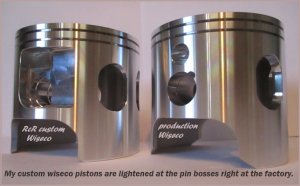 RcR Wiseco Custom Lightweight Pistons